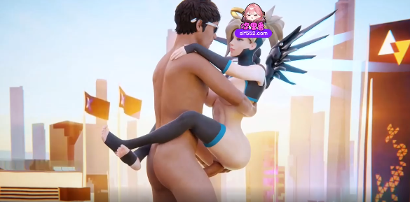 【3D同人】守望先锋天使救生员×女牛仔 双穴调教湿身高潮 海报