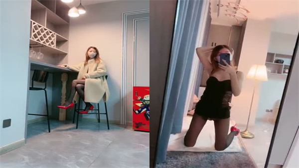 高跟黑丝苗条骚母狗自慰抠穴，勾引狼友激情狂操 海报