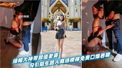 绿帽大神带颜值老婆勾引陌生路人商场楼梯免费口爆吞精 海报
